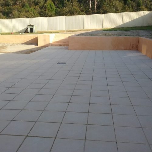 Tilling work and Retaining Wall with steps