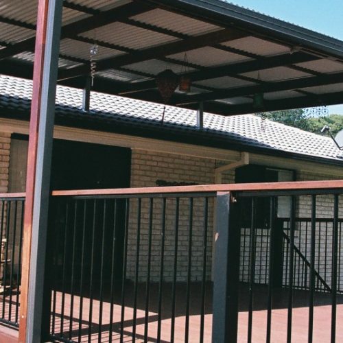 Timber Deck with roof and fence